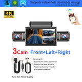 4K 4CH Hidden Car DVR with APP 24H Parking Mode G Sensor Motion Detect Loop Record Time Lapse Stealth Recording Night Vision WDR