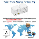 3 PCS Australian Universal Travel Plug Adapter, Australia to EU US UK Converter Socket 3 Pin Safety Ground Pin Travel Adapter