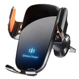 UYUXIO Wireless Car Charger Fast Charge Manual Clamping Air Vent Car Phone Holder for Samsung Android Phones iPhone 16 15 14 13