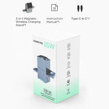 Rotating Qi2 3in1 15w Magnetic Wireless Charger Stand For iPhone 16 15 14 13 12 Max iWatch Airpods Fast Charging Dock