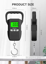 Portable Digital Weight Scale 60kg 10g Electronic Luggage Hanging Scale Battery/USB Charging LCD Fishing Weighing Balance