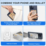 Grippopso For Magsafe Card Holder Wallet Socket Phone Holder for IPhone 16 15 14 13 Pro Max For Samsung Grip Finger Ring Stand