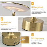 LED wireless touch switch charging desk lamp, retro desktop decorative lamp, suitable for study living room