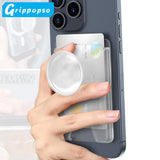 Grippopso For Magsafe Card Holder Wallet Socket Phone Holder for IPhone 16 15 14 13 Pro Max For Samsung Grip Finger Ring Stand