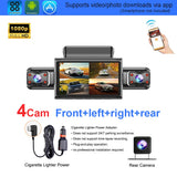 4K 4CH Hidden Car DVR with APP 24H Parking Mode G Sensor Motion Detect Loop Record Time Lapse Stealth Recording Night Vision WDR