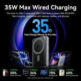 Vention Qi2 Magnetic 10000mAh 15W Power Bank PD 35W with Built-in C Cable Qi2-Certified for iPhone 17 Magsafe Charger Powerbank