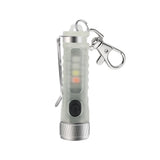 BORUiT Powerful LED Mini Keychain Flashlight 1000LM Work Light Waterproof USB Rechargeable Portable Torch with UV Pocket Lantern