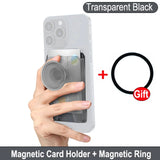 Grippopso For Magsafe Card Holder Wallet Socket Phone Holder for IPhone 16 15 14 13 Pro Max For Samsung Grip Finger Ring Stand