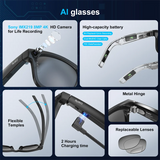 IMIKI Ai Smart Glasses 4K 800W Camera Music Play Video Recording Speed Recognition Translate Sunglasses for Studying Travaling
