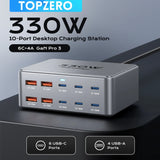 330W USB C GaN Charger 100W PD3.0 PPS QC3.0 Multiport Fast Charging Station For Laptop iPhone 15 16 Samsung Macbook Pro Tablet