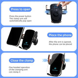 UYUXIO Wireless Car Charger Fast Charge Manual Clamping Air Vent Car Phone Holder for Samsung Android Phones iPhone 16 15 14 13