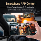 4K 4CH Hidden Car DVR with APP 24H Parking Mode G Sensor Motion Detect Loop Record Time Lapse Stealth Recording Night Vision WDR